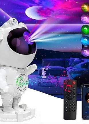 Ночник проектор звездного неба астронавт с bluetooth колонкой sky star astronaut bambi zz-202