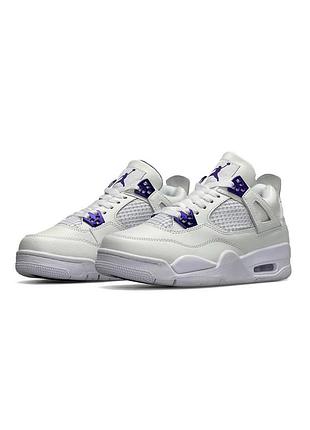 Жіночі кросівки nike air jordan 4 retro white metallic purple