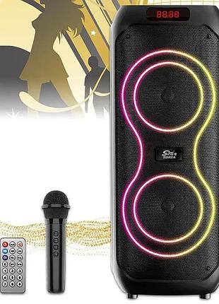 Беспроводная караоке-колонка с двумя микрофонами sps zqs8255