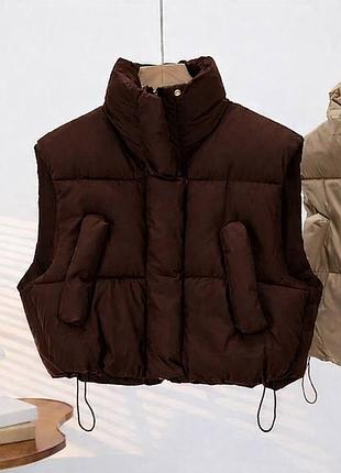 Бордова жилетка бордо шоколадна жилетка шоколад