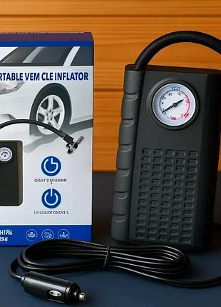 Портативный автомобильный компрессор and1322, насос от прикуривателя 12v с манометром