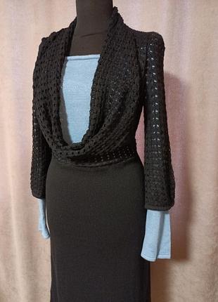 Платье чёрное тёплое размер 46 6