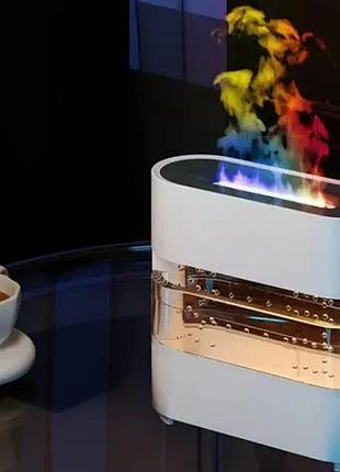 Зволожувач повітря з імітацією крапель дощу та ефектом полум'я з led підсвічуванням (20см)