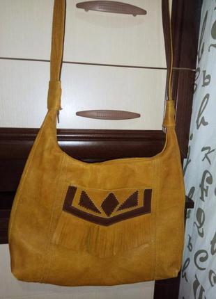 Вінтажна ретро сумка з оленячої шкіри7 фото