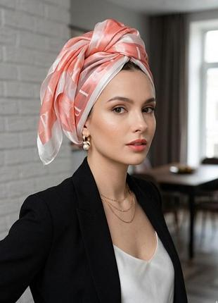 Элегантный розовый платок с принтом «paris»