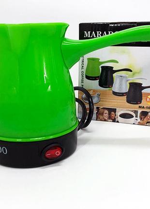 Электрическая турка с автоотключением при закипании для кофе marado ma-1625. цвет: зеленый