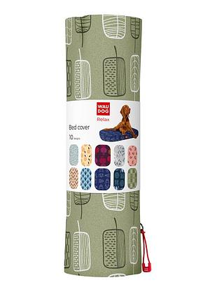 Чехол для лежанки waudog relax, рисунок "зеленые листья", l, ш 100 см, дл 70 см