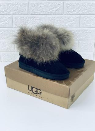 Угги женские с опушкой енота угг с енотом ugg жіночі уггі7 фото