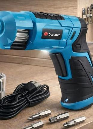 Аккумуляторный шуруповёрт с барабаном для бит domotec 3.6v