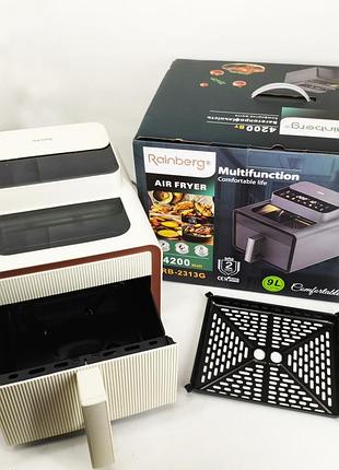 Аэрофритюрница rainberg rb-2313 мощный аэрогриль 4200вт фритюрница бесмасляная 9л мультипечь