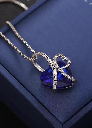 Красивое ожерелье с кулоном сердце океана1 фото