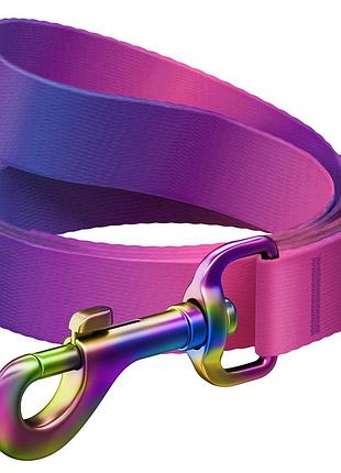 Поводок для собак из нейлона waudog nylon recycled, градиент, l-xxl, ш 25 мм, дл 122 cм фиолетовый