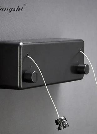 Веревка бельевая, складная настенная сушилка для белья (черная)