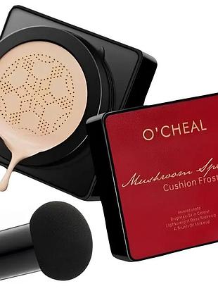 Тональний крем кушон для обличчя + спонжик beauty linasi red o`cheal, натуральний відтінок