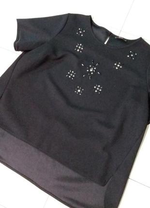 Ошатна чорна блуза з декором великого 22 розміру