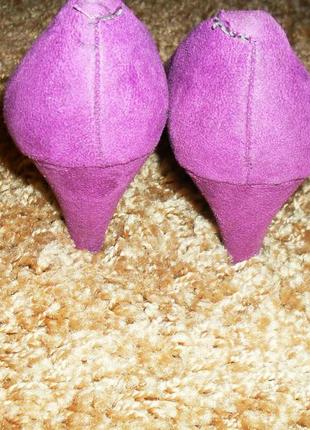 Туфли фиолетовые замшевые5 фото
