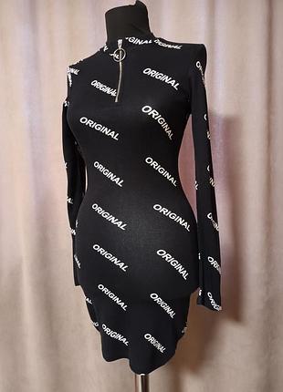 Платье чёрное облегающее h&m вискоза размер xs