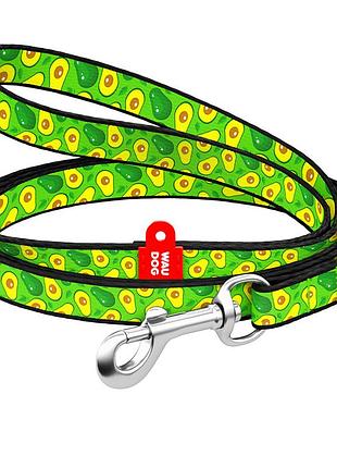 Поводок для собак нейлоновый waudog nylon, рисунок "авокадо", ш 10 мм, дл 122 см