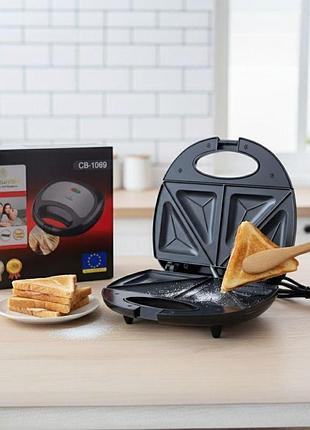 Сендвичница гриль бутербродница вафельница crownberg cb-1069
