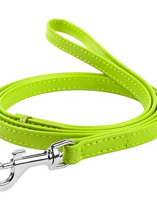 Повідець для собак шкіряний waudog glamour, ш 9 мм, дов 122 см салатовий