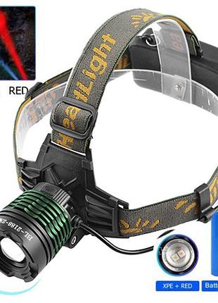 Акумуляторний ліхтар налобний police 2188 2xpe (white+red)