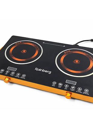 Електрична інфрачервона плита rainberg rb-816 настільна сенсорна на 2 конфорки 5000вт