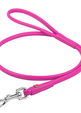Повідець для собак шкіряний waudog glamour круглий, д 4 мм, дов 122 см рожевий