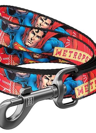 Поводок для собак нейлоновый waudog nylon, рисунок "супергерой", ш 25 мм, дл 122 см