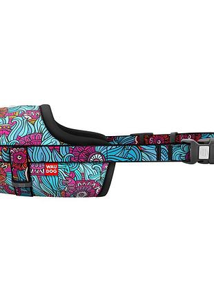 Намордник для собак waudog nylon, малюнок "літо", пластиковий фастекс, розмір №1, о 14-20 см