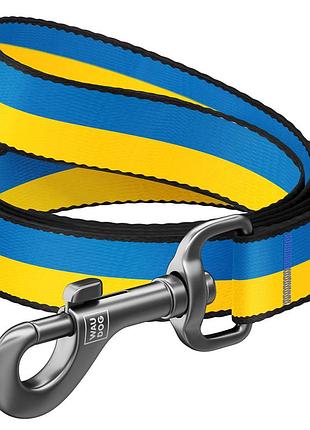 Повідець для собак з нейлону waudog nylon малюнок "colors of freedom", розмір s, ш 15 мм, д 122 см
