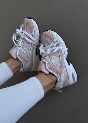 New balance 530 pink white laces