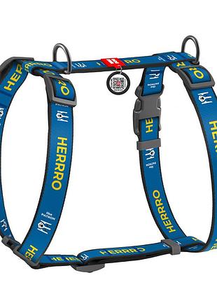 Шлея для собак анатомічна h-подібна waudog nylon з qr-паспортом, матеріал нейлон, малюнок "патрон", пластиковий фастекс, розмір s,