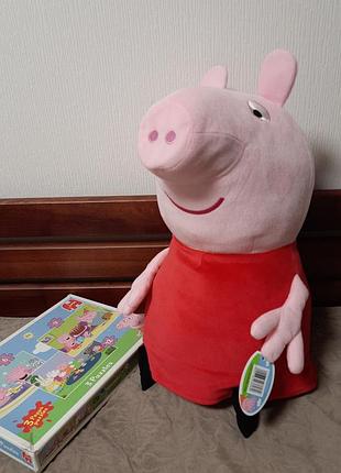 Нова велика 50 см свинка пеппа + пазли