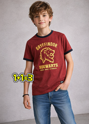 🎁1+1=3 фірмова футболка бордо бавовна harry potter на хлопчика 12 - 13 років