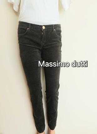 Брендові велюрові кофейні штани,брюки,massimo dutti, slim fitt