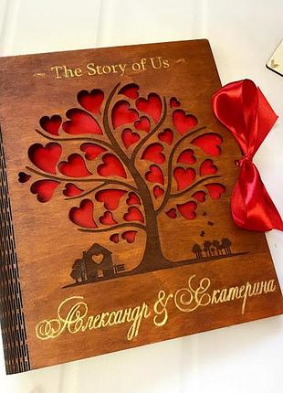 Фотоальбом семейный большой "the story of us" с золотыми элементами (2) (листы 31х25 см)