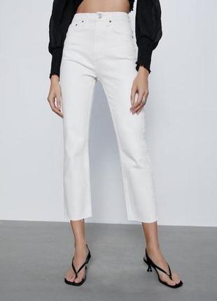 Zara zw premium the hw kick новые белые шикарные джинсы  40 размер3 фото