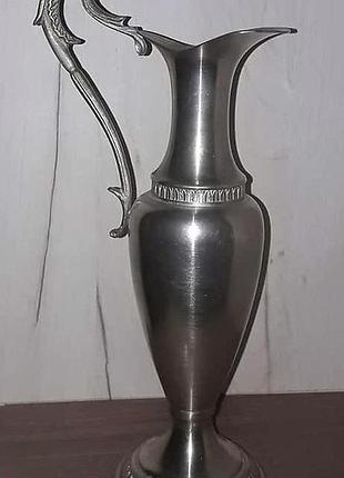 Старовинний олов'яний глечик, вінтаж, тавро, франція