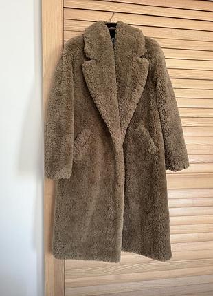 Шуба з штучного хутра, оливкового кольору, розмір 38