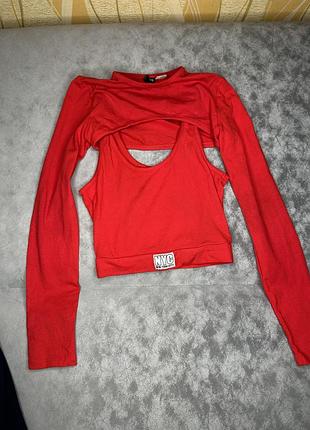 Топ червоний h&m