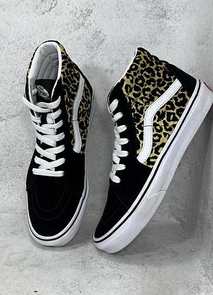 Кеди жіночі високі vans sk-8 hi leopard