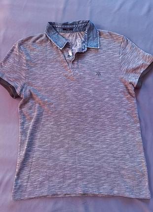 Стильна футболка-поло mavi з джинсовим коміром (fitted)