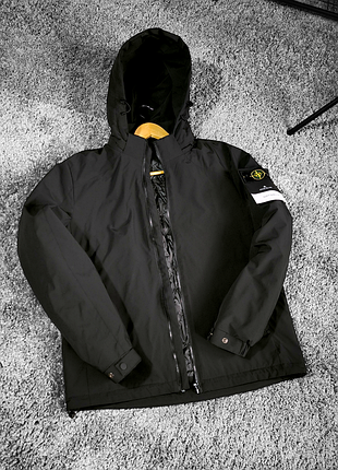 Чоловіча куртка stone island чорна (весна/осінь)