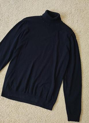 Гольф водолазка под горло темно синий для мужчины 2