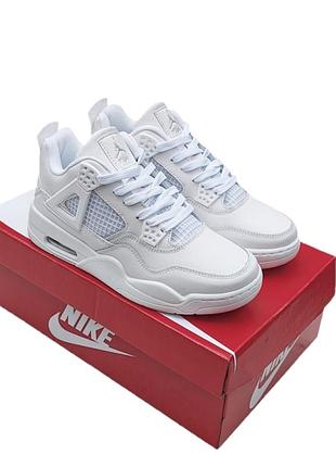 Кроссовки женские nike air jordan retro 4 белые демисезонные весна-лето-осень кожа размер 36-41 новые 1285
