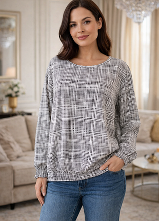 Вискозная трикотажная блуза блузка большого размера батал