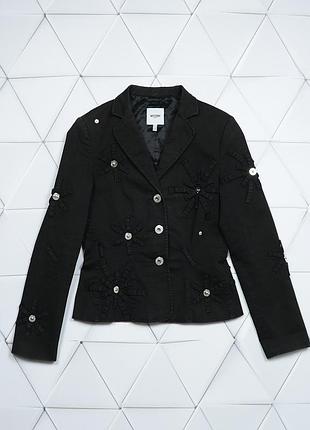 Жіночій вінтажний піджак / блейзер moschino jeans. чорний графітовий. vintage blazer jacket y2k avant-garde luxury