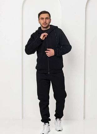 Теплий чоловічий костюм однотон, рр: l, чорний