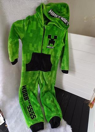 Теплий махровий кігурумі піжама сліп комбінезон майнкрафт minecraft 6-7 років
