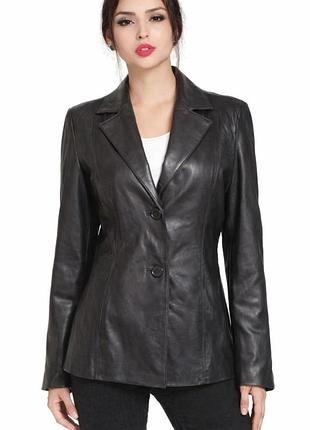 Черный пиджак жакет куртка натуральная кожа винтаж y2k британия